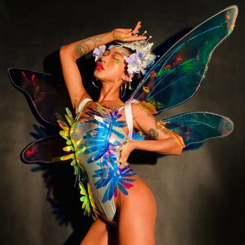 Holographic Butterfly Outfit Rave Outfit EDC Outfit Butterfly Costume  Burlesque Burning Man Costume Pride Carnival -  Sweden