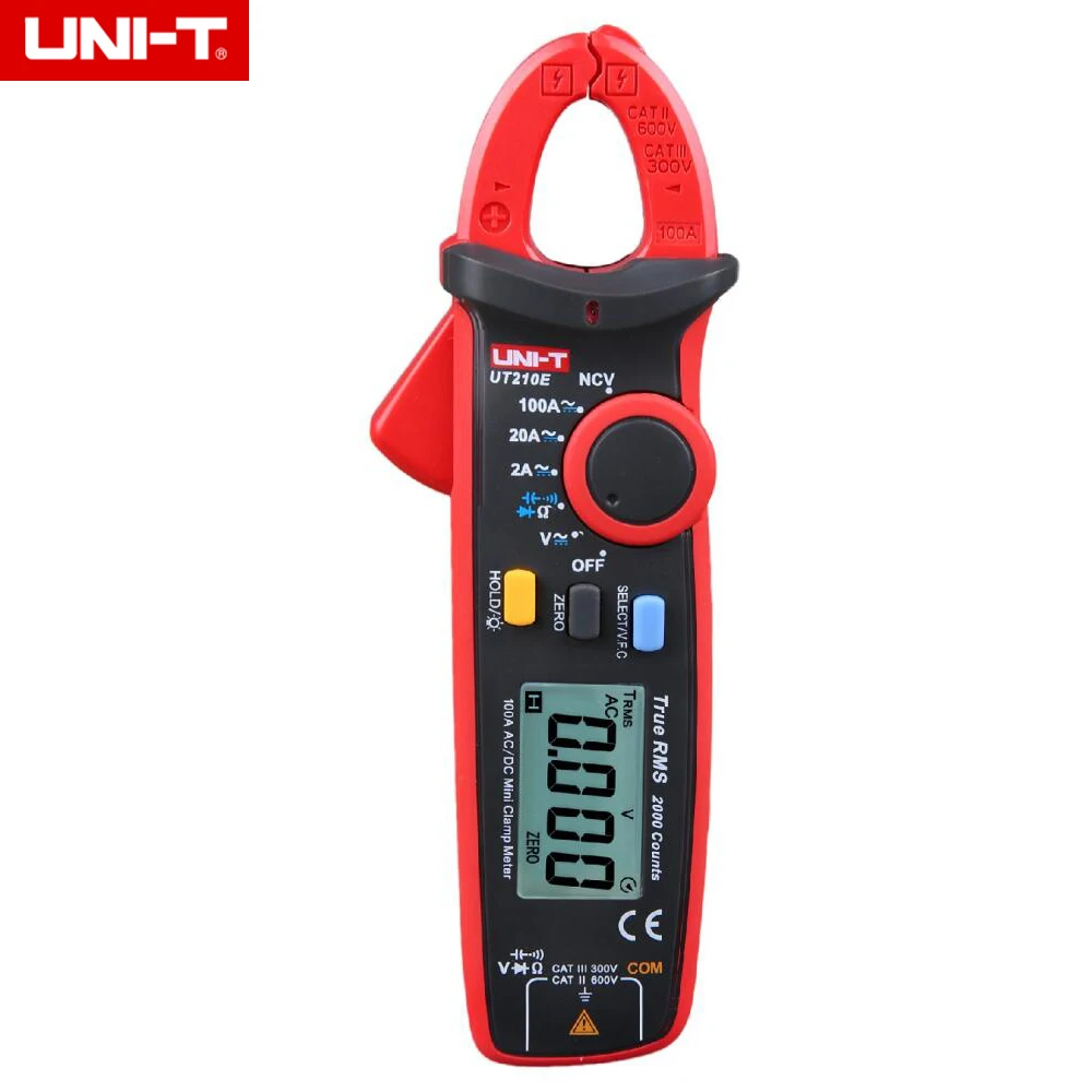 UNI-T UT210E Мини цифровой клещи True RMS Авто Диапазон 2000 счетчик ЖК-дисплей мультиметры