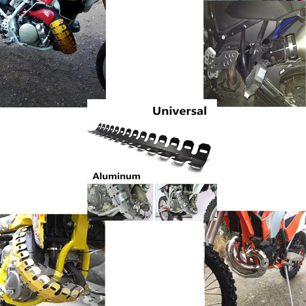 61cm Universal Motorcycle Exhaust Muffler Pipe Leg Protector Heat Shield Cover For All Dirt Bike Racing Aluminum