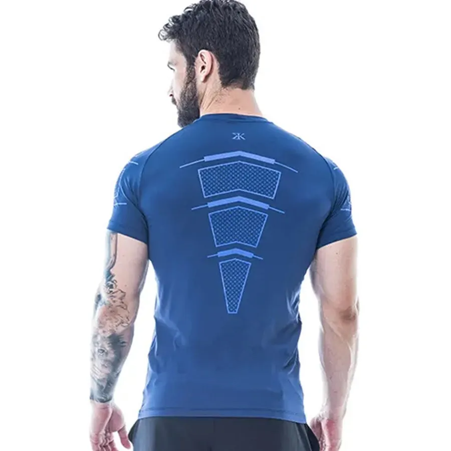 Мужская компрессионная футболка спортивные для бега облегающая Мужская футболка тренажерные залы фитнес, бодибилдинг, тренировка черные топы быстросохнущая одежда