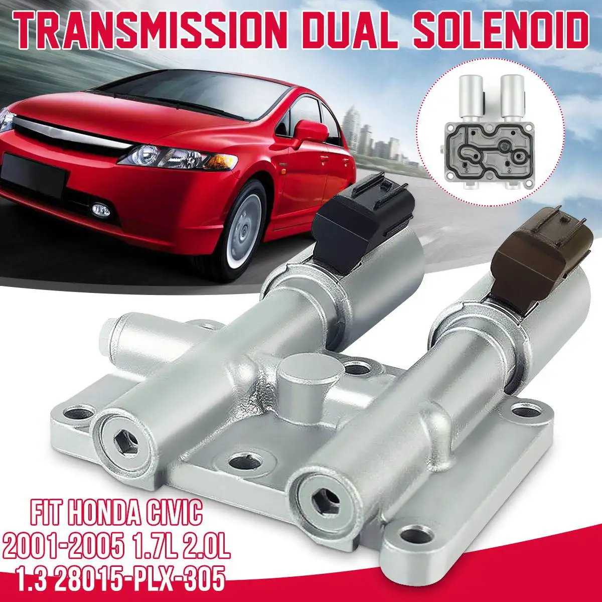 1.7L коробка передач двойной соленоид Подходит для Honda Civicc 2001-2005#28250-PLX-305 авто Замена автоматическая коробка передач и запчасти