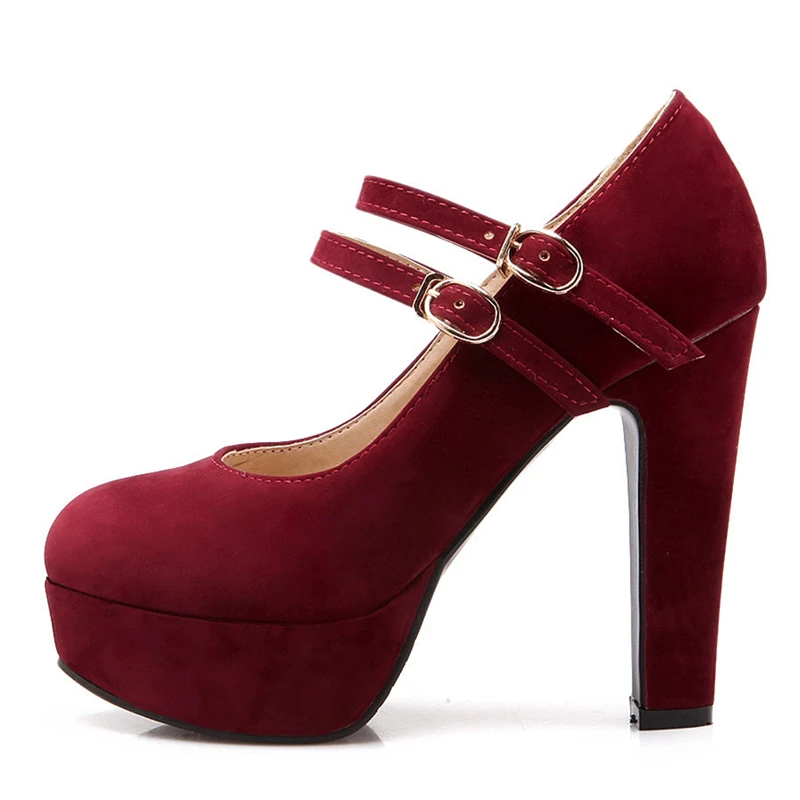 Elegant Strap Women's High Heels Shoes Sexy Platform Red Blue Nude