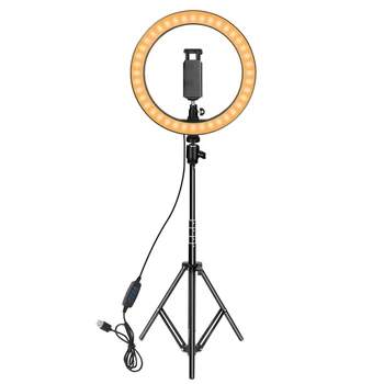 

10'' LED Ring Fill Light Desktop Camera Led Ring Light For Streaming Makeup LED Selfie Ring Light Lamp Stepless Photo Lighting
