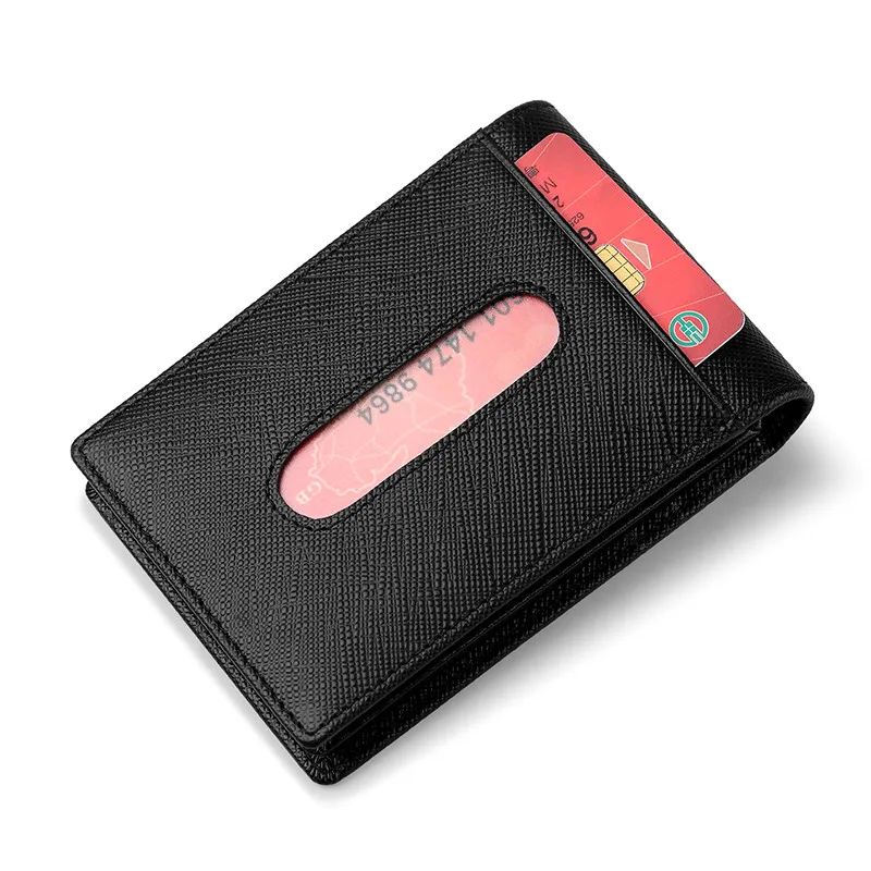 100% коровья кожа Для мужчин кошелек новый держатель карты простой RFid Бумажник для