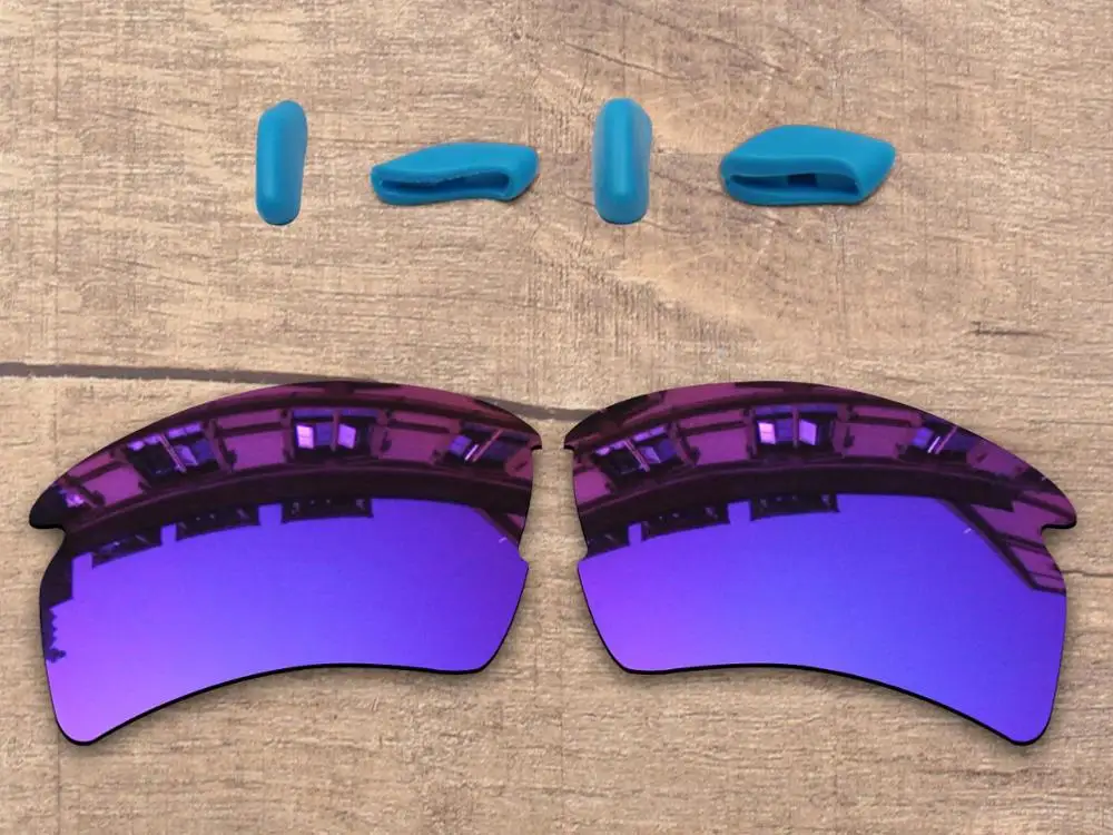 Violet Mirror Vonxyz 20+ Color Choices Polarized Replacement Lenses& Sky Blue Nose Pads for-Oakley Flak 2.0 XL OO9188 Frame - Цвет линз: Violet Mirror