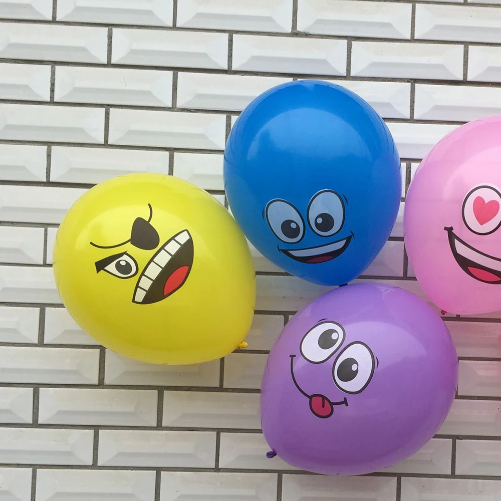 100 шт/партия мультфильм смайлик лицо латексные воздушные шары День рождения Свадебные принадлежности надувные водушные шары украшения