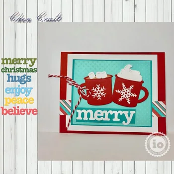 

MERRY Christmas Hugs Enjoy Peace Believe metal cutting dies Scrapbook paper craft knife mould blade punch stencils die 2019 NEW