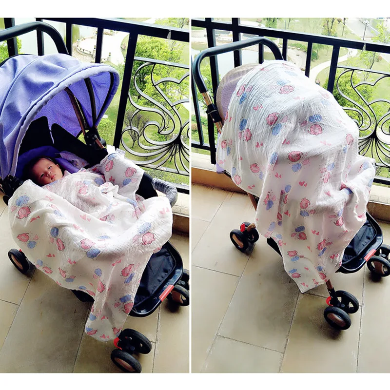Herbabe детское Хлопковое одеяло для новорожденных Пеленание Одеяло s Единорог лиса Фламинго муслин накидка банная прогулочная коляска солнцезащитное полотенце