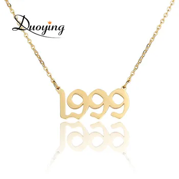 

DUOYING Stainless Steel Number Custom Birth Year Necklaces Pendants For Women Gold Choker Necklace Births Year Gift