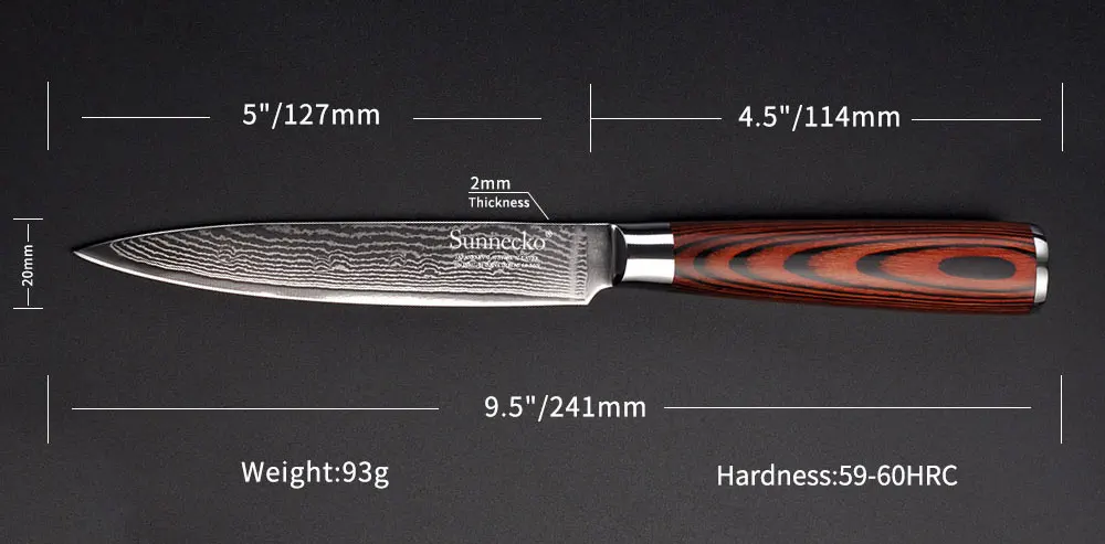 SUNNECKO 6 шт. набор кухонных ножей Santoku универсальный нож шеф-повара 73 слоя дамасский стальной резак инструмент Pakka деревянная ручка