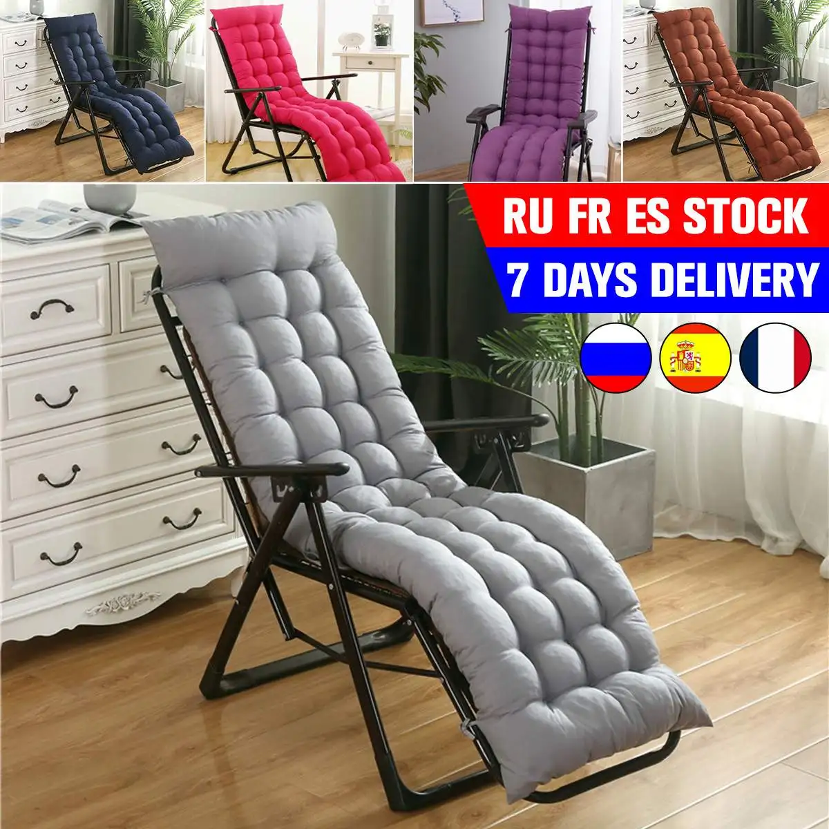 Eogrokerr Cojín De Tumbona Portátil Para Jardín, Patio, Cojín De 