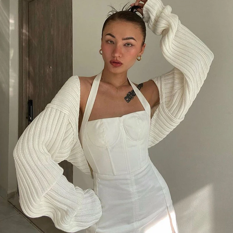 

Paris Girl Autumn Winter Sexy Knitting Sweater Casual Femme Chic Design Short Long-sleeved Cardigan Women High Street Lady Tops