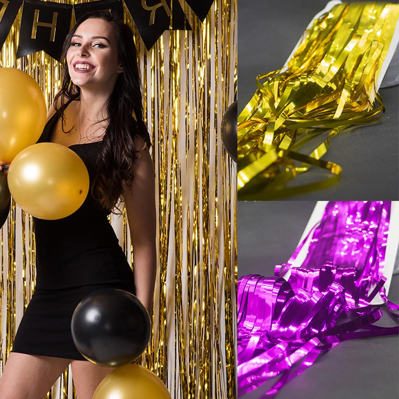

3M Tinsel Curtain 2M Foil curtain Wedding Backdrop Decoration Birthday Party Backdrop Photo Curtains Wedding Courains Background