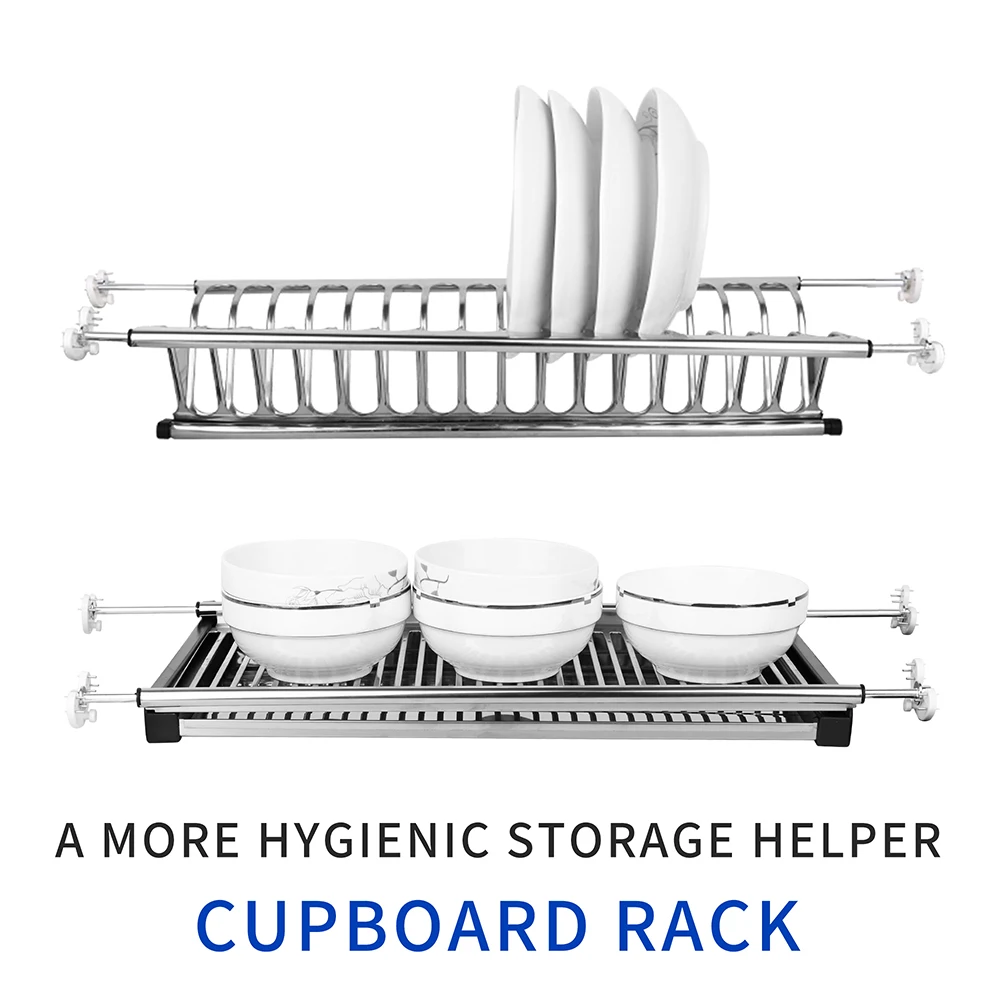 2-Tier Stainless Steel Folding Dish Rack Drying Dryer Plate Bowl Kitchen Storage Holder for Cabinet Width 24.8-26.8in | Дом и сад