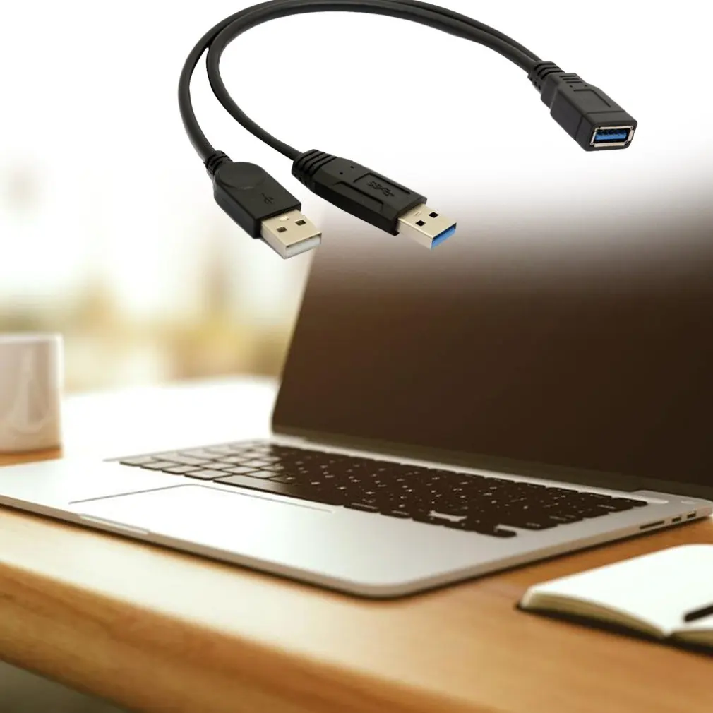 USB 3,0 двойной силовой Y зарядный кабель 2 x Тип A штекер 1 x Тип A женский