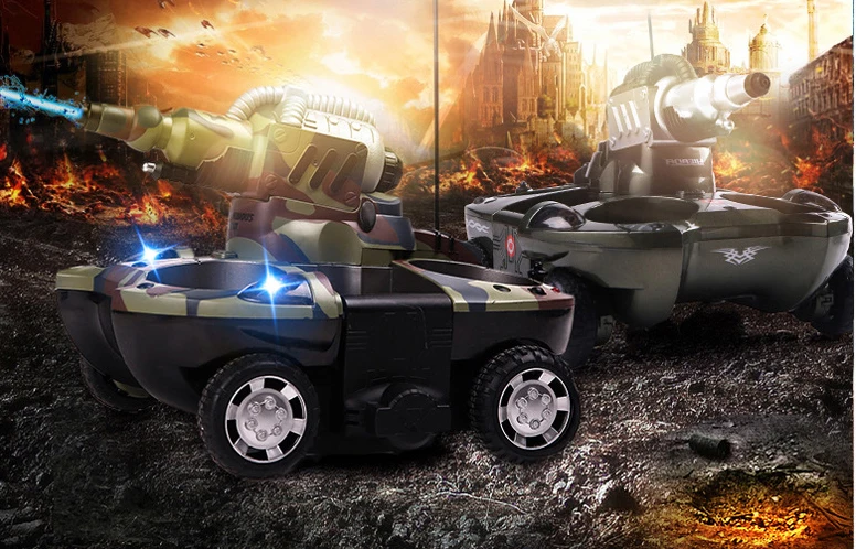 

Water and Land Dual Mode Remote Control Tank Charging Funny Children's Toy Water Spray Remote Control Car with LED Light