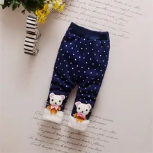 BibiCola/ г., теплые леггинсы для маленьких девочек на осень-зиму Детские хлопковые брюки с героями мультфильмов милые плотные бархатные леггинсы для маленьких девочек