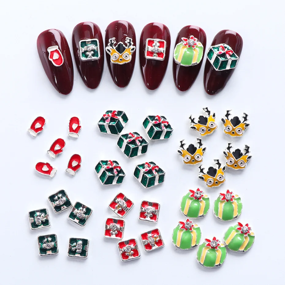 1Pack 3D Snowflakes Metal Nail Glitter Sequins Hollow Out Decorations For Christmas Nail Art Paillette Gel Manicure Tools LA1532