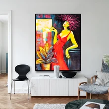 Abstract Girl Figure Picture Canvas Painting Calligraphy Poster And Print Home Decor Picture for Living Room Bedroom Bathroom