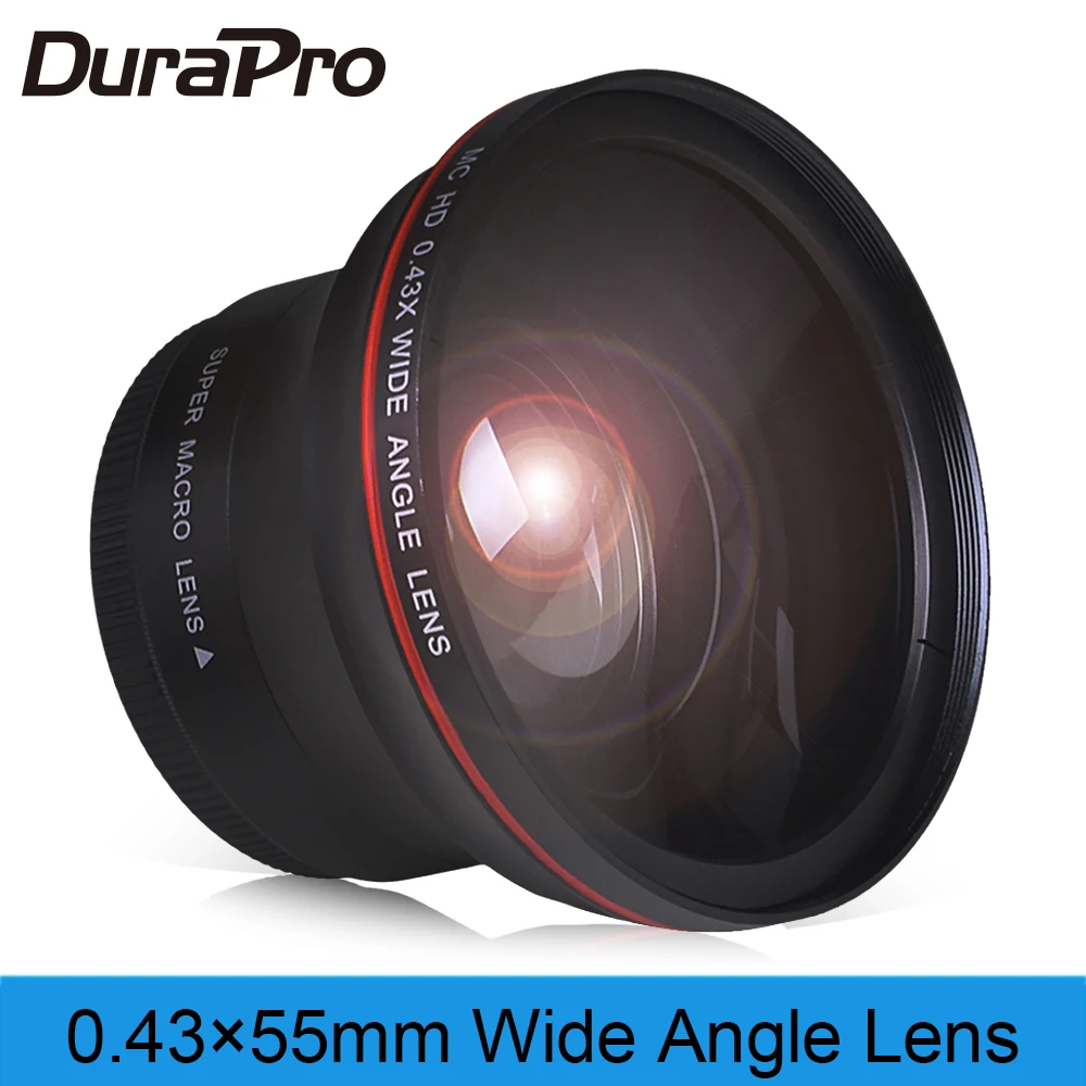 Objectif Grand Angle HD Professionnel 55mm 0.43x Avec Partie Macro Pour