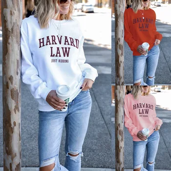 

Hot letter print round-necked long-sleeved guard