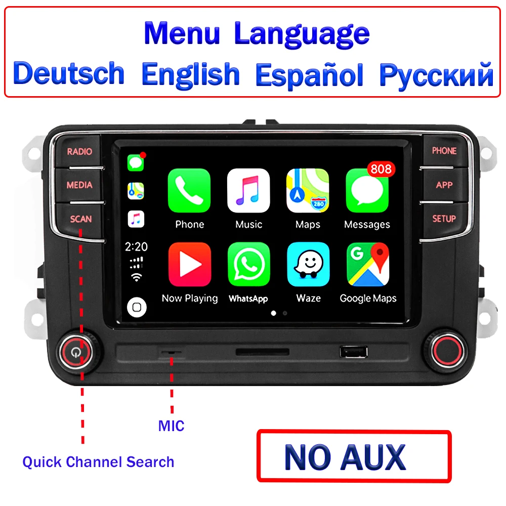 Автомобильная стереосистема RCD330 360 PRO Android Авто Carplay Mirrorlink BT SD USB для VW Golf Caddy Tiguan Touran