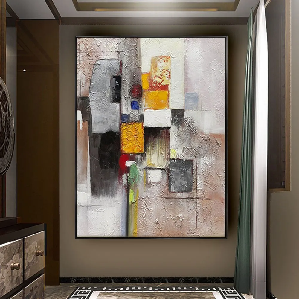 

Hand-Painted Abstract Oil Paintings Modern Palette Color Canvas Poster Decor Wall Art Artwork Mural For Home Living Room Porch
