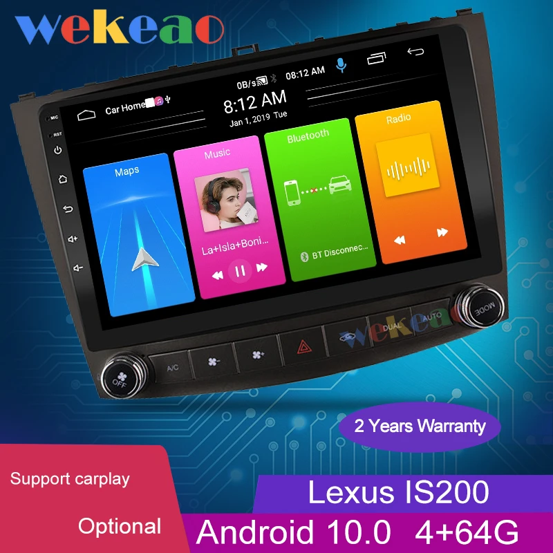 Автомагнитола Wekeao 10 1 дюйма Din Android 0 для Lexus IS IS250 IS200 IS220 IS300 автомобильный Dvd-плеер
