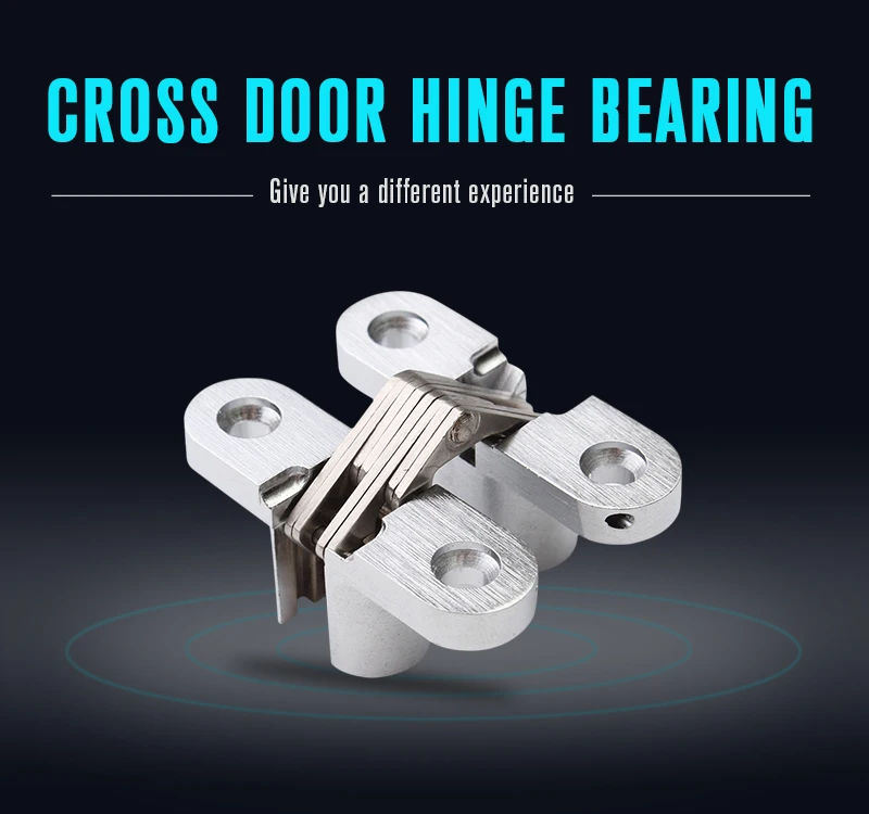 MTGATHER 304 Stainless Steel Hidden Hinges 13x45MM Invisible Concealed Cross Door Hinge Bearing 20KG With Screw