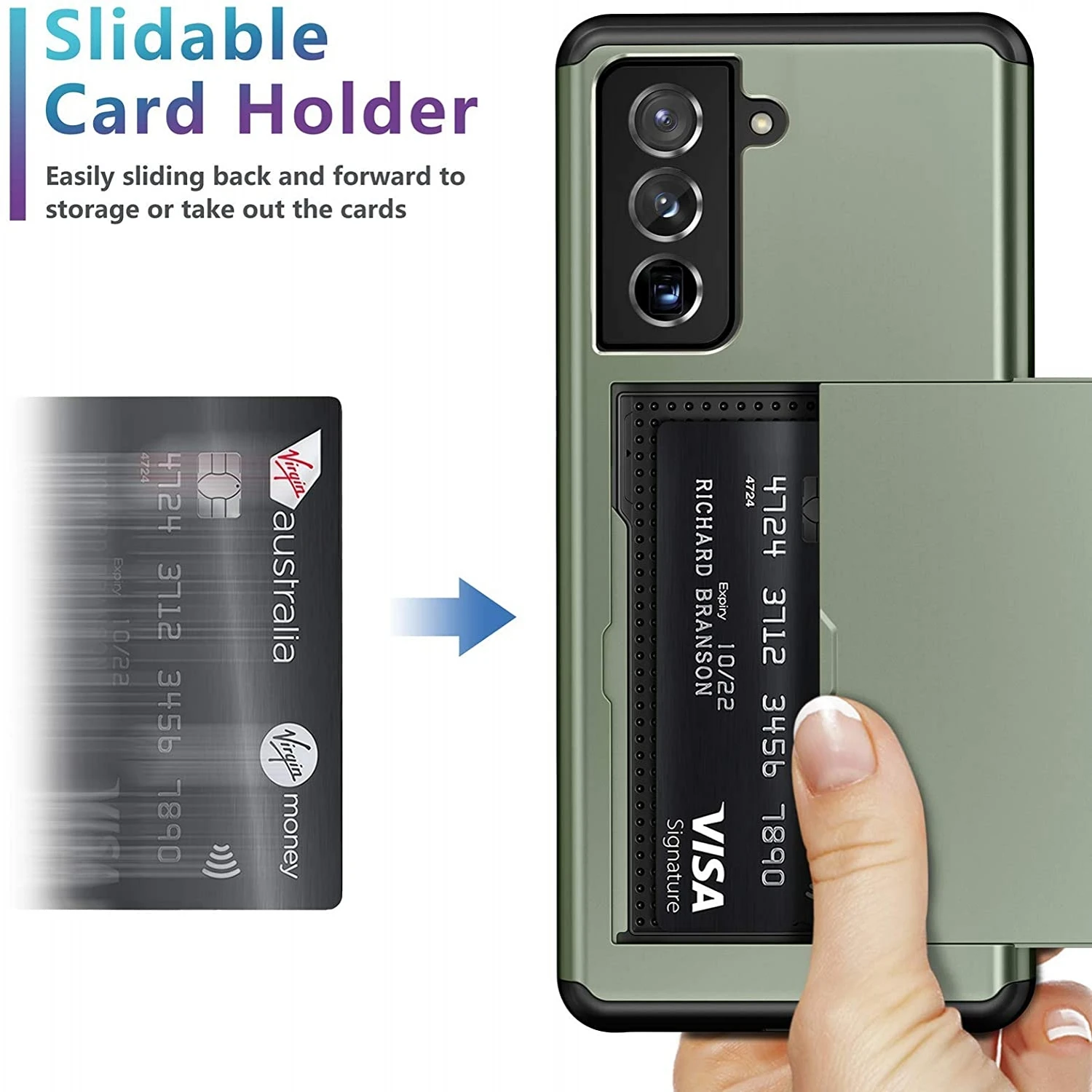 Deluxe Wallet Case with Card Slot and Hidden Armor Cover
