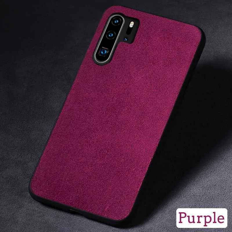 Фиолетовый Чехол для телефона huawei P10 P20 P30 Lite mate 10 20 Pro Y9 P smart замшевый кожаный мягкий чехол для Honor 8X9X10 20 lite capa - Цвет: Фиолетовый