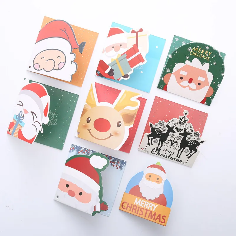 

New 20Pcs/Set Cartoon Christmas Snowman Elk Santa Claus Greeting Cards Christmas and New Year Postcard Gift
