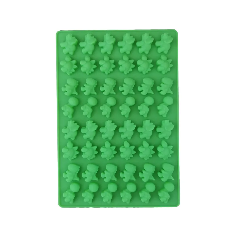 Светло-зеленый 1PC Dinosaur Shape Cake Fondant Jelly Biscuit Mold Baking Mold Silicone Chocolate Candy Sugar Mold Cake Decorating Kitchen Tools - Цвет: Светло-зеленый