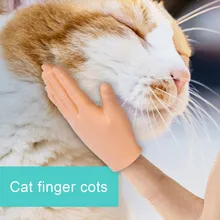 5 pair Cat Funny Massage Little Finger Gloves Fake Human Hand For cat Kitty cat Halloween Prank Accessories1