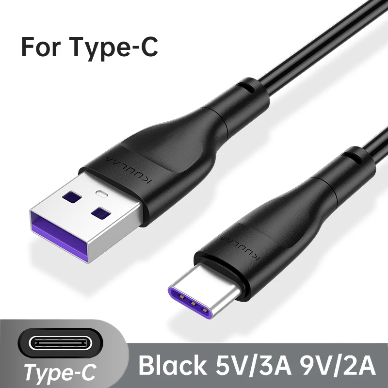 KUULAA 3A USB Type C Micro USB Phone Charger Charging Cable Cord Fast Charge Mobile Phone Cables Wire for iPhone Xiaomi Redmi android charger adapter Cables