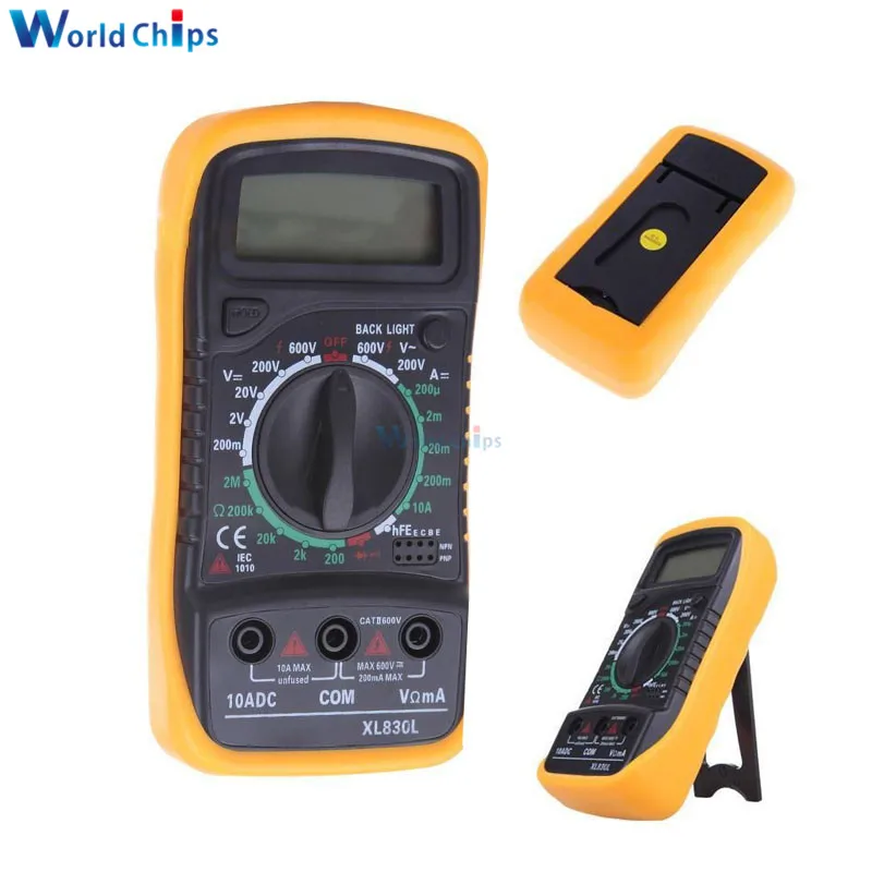 

XL830L Mini Multimeter LCD Digital Multimetro For Volt Amp Ohm Tester Meter AC/DC Voltmeter Ammeter Portable With Probe Handheld