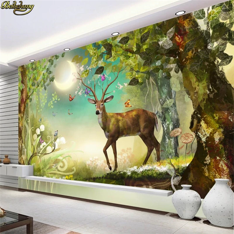 beibehang Customized 3d wallpaper mural Nordic dream forest elk TV series background wall papers home decor блокнот falafel books а6 dream forest 40л 80г без линовки