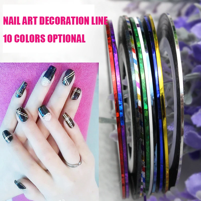 DIY Переводные картинки золотистого и серебряного цвета чередующиеся линии
