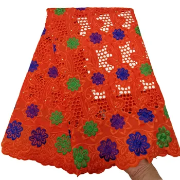 

Latest African Dry Lace Fabrics High Quality Cotton Lace Fabric Nice Flowers Designs Stones Swiss Voile Lace In Switzerland New!