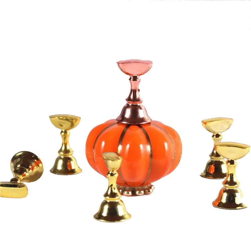 

Ceramic Pumpkin Fake Nail Stand Alloy Nail Stand for Nail Display Nail Practice Nail Holder Nail Showing Shelf Manicure Tools