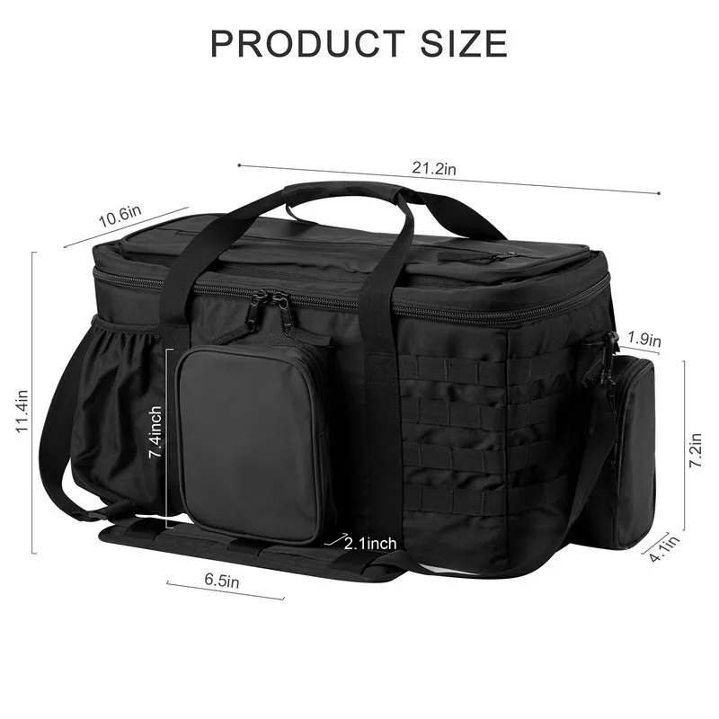 SoarOwl Tactical Gun Target Bag Pistol Shooting Duffel Bag Large Capacity 600D Fabric Waterproof and Wearable Hunting Range Bag 4