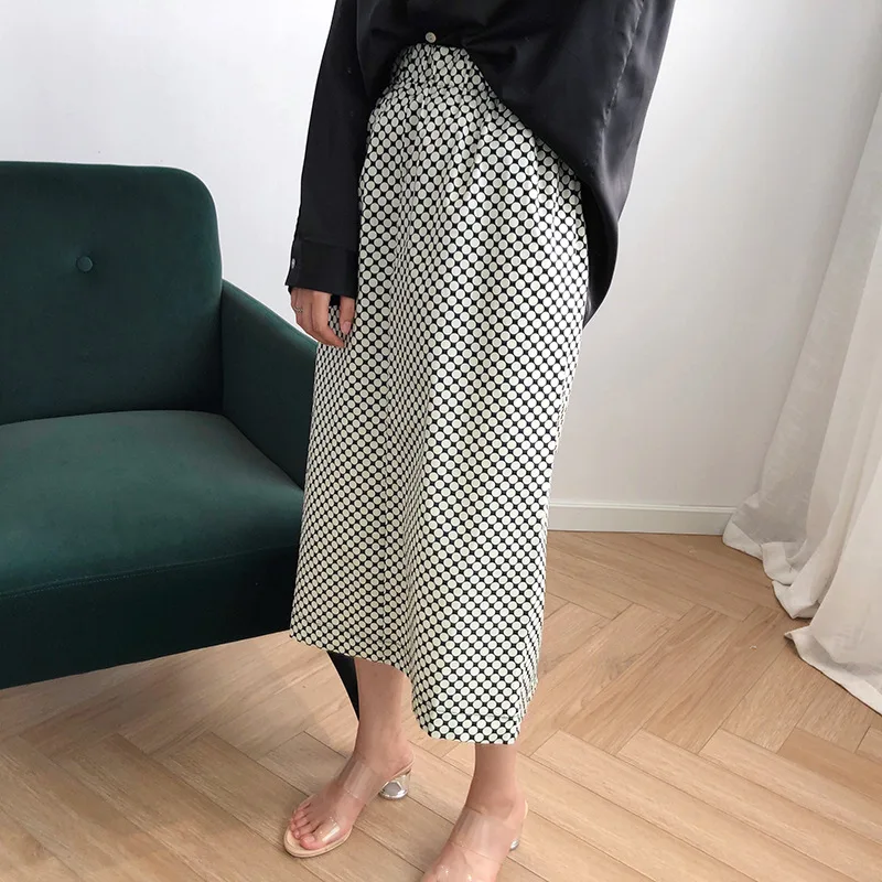 GOPLUS Autumn Women's Skirt Vintage Elastic High Waist Dot Mid-Calf Skirts Womens Jupe Femme Faldas Mujer Moda C8269