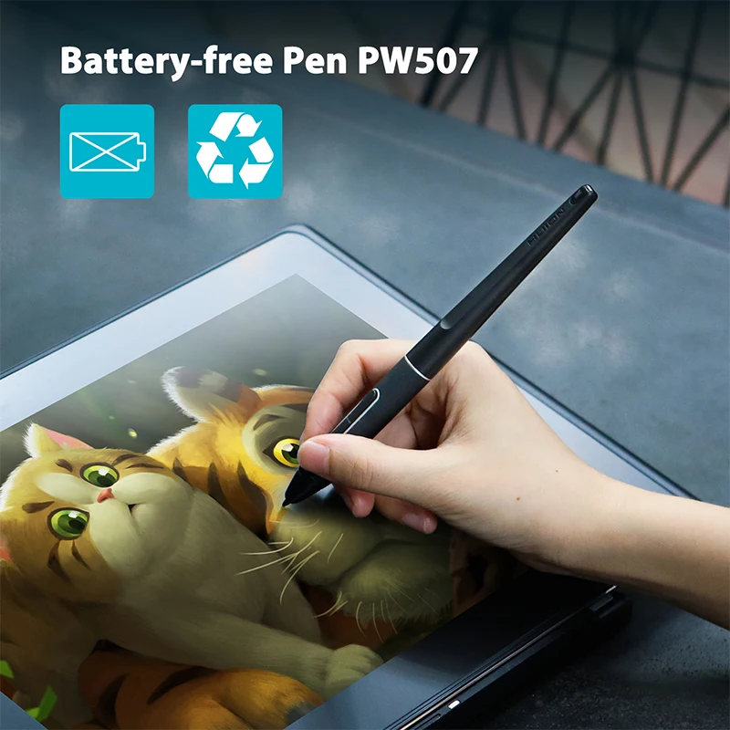 HUION PW507 Батарея-прилагается Бесплатный стилус с 2 Экспресс-ключ для перьевой графический планшет монитор Kamvas Pro/12/13/16