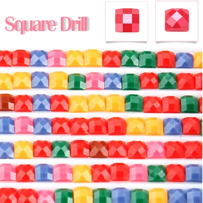 Square Drills HUACAN DMC 447 цветные круглые/квадратные сверла алмазные аксессуары для рисования 5D DIY Алмазная вышивка Стразы - Цвет: Square Drills