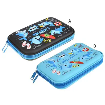 

Kids Girls Boys Cartoon Shark Pencil Bag Large Capacity Pencilcase Students School Supplies Stationery