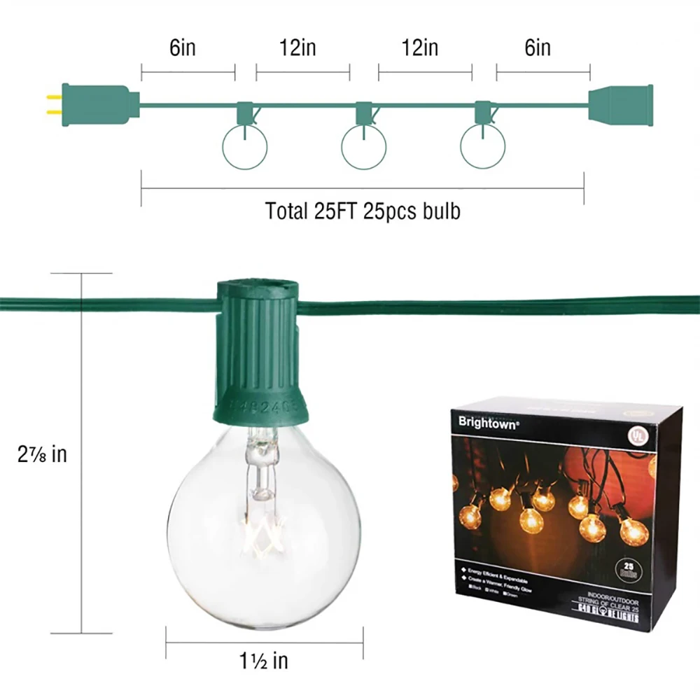 Mpow 37m LED String Light Christmas Lights Outdoor Waterproof Light Bulb AC110V220 Garland Christmas Decoration Party Backyard (3)