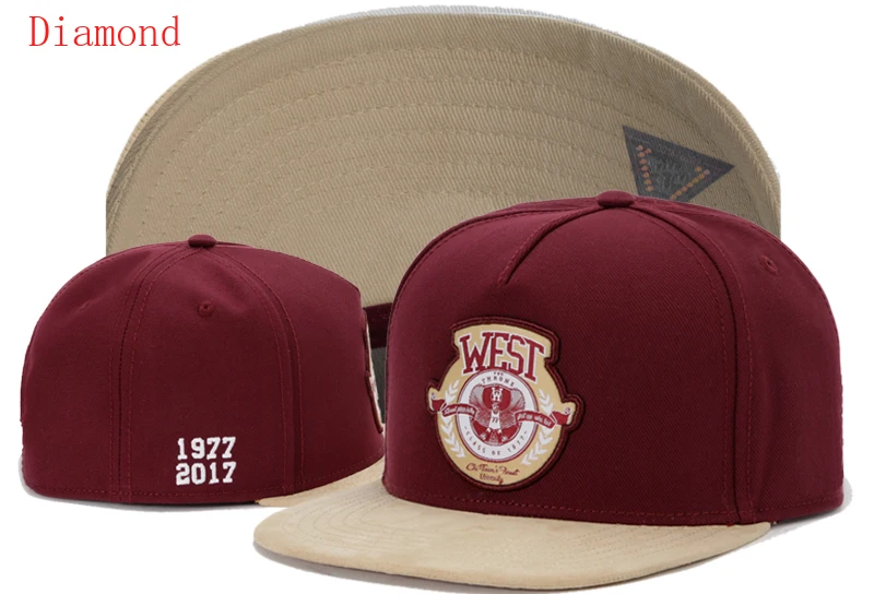 

Diamond Red WEST 1977 2017 bonnet hip hop snapback hats caps for men women outdoor baseball gorras hombre casquette