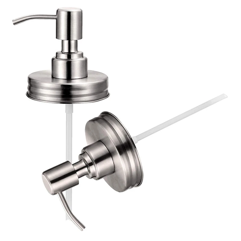 Fashion-Double Stainless Steel Soap Pump and Lotion Dispenser Lid,Replacement Rust Proof Soap and Lotion Dispenser Pump for Maso