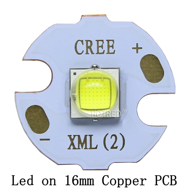 5 шт. Китай Cree XLamp XM-L2 XML2 T6 SMD5050 10 Вт Холодный белый 6500 к 80 мил высокой мощности светодиодный Диод таблеточного типа для детали для оборудования импульсного освещения лампы DIY - Испускаемый цвет: On 16mm Copper PCB