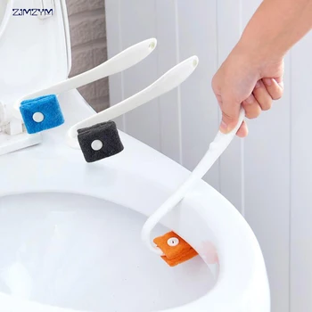 

Portable sponge Toilet Brush Scrubber V-type Cleaner Clean Brush Bent Bowl Handle